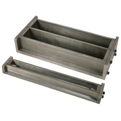 Molde prismático de acero inoxidable para 2 muestras, 1 x 1 x 10 pulgadas (2.5 x 2.5 x 25.4 cm)